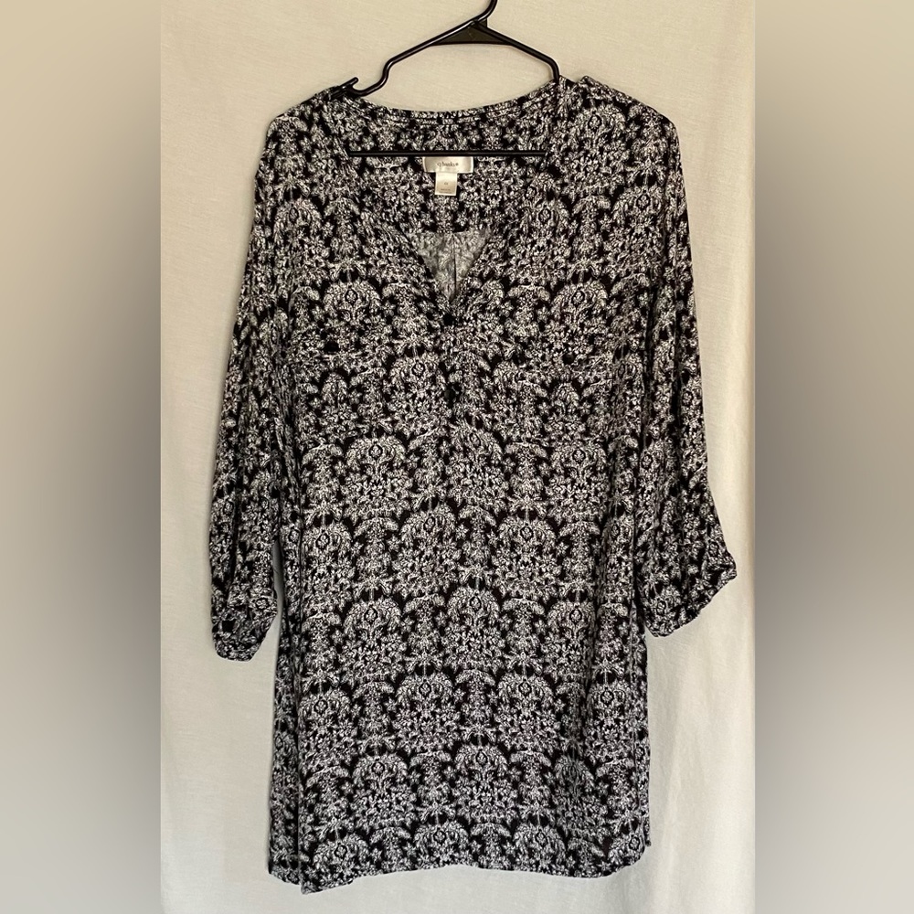 Womens CJ Banks Soft Cotton 3/4 Sleeve Shirt Plus Size 4X